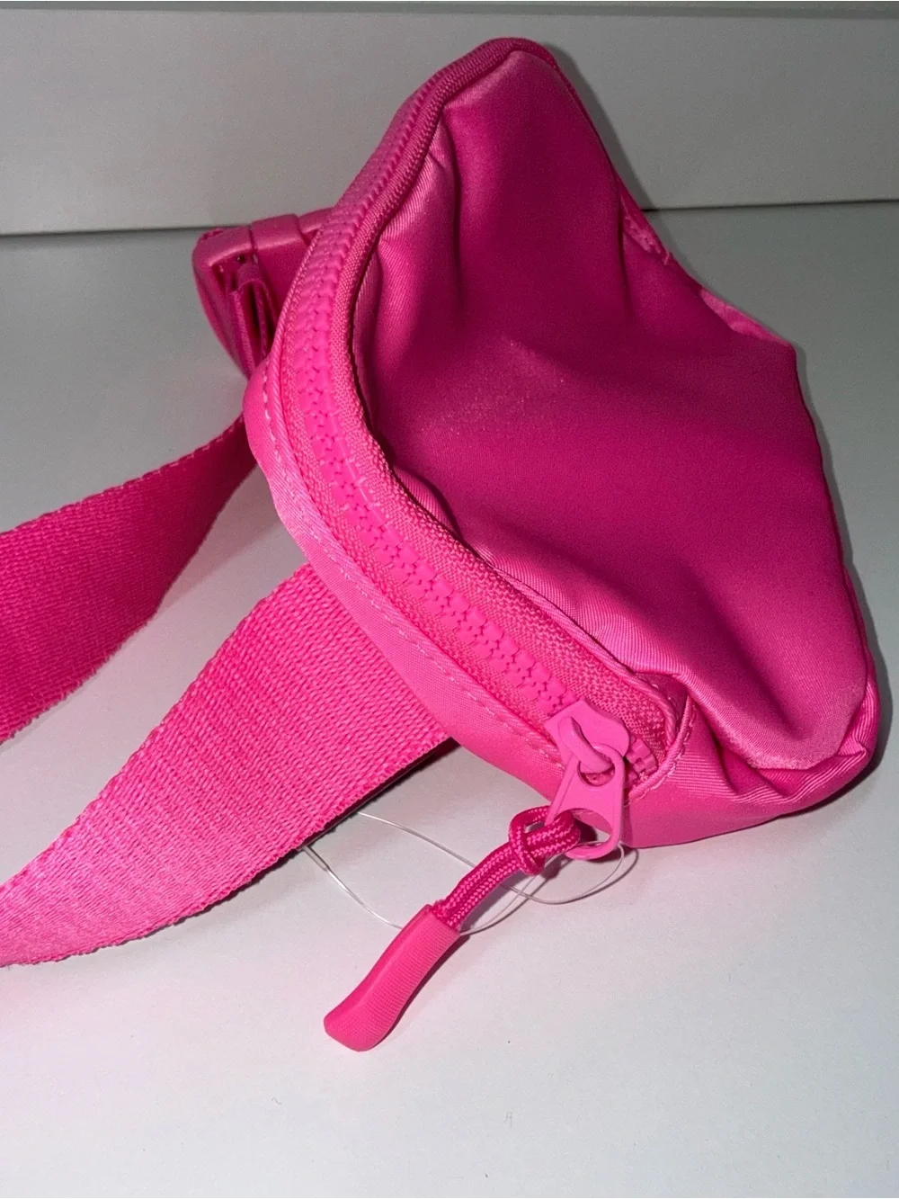Maurices Solid Neon Pink Crossbody Belt Bag Canvas Buckle Closure NWT New